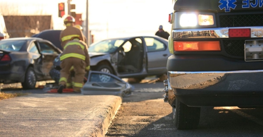 car accident with ambulance